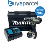 Makita DHP482SFO18v LXT 2 Speed Cordless Combi Drill Olive + 1x3ah Battery + 