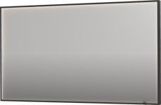 Sanibell Ink SP19 speil med lys, dimbar, duggfri, børstet sort, 140x80 cm