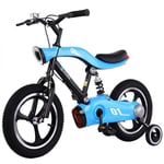 M-YN Kids Bike Boys Girls for 3-9 Years Old 12 14 16 Inch LED lighting Bicycle Cycle Training Wheels or Kickstand Child's Bicycle (Color : Blue, Size : 14inch)