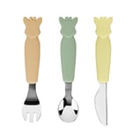 Sophie la Girafe stainless steel and silicone cutlery set