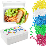 Wessper Boîte Repas avec Blocs, Bento Box pour Enfants, Boîte à Sandwich Personnalisée pour Bebe à l’école Maternelle, sans BPA, Décorée Snack Box, Blanc