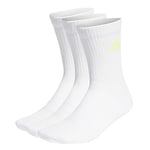 adidas Unisex Kids Cushioned Crew Socks 3 Pairs Socks, White / Lucid Cyan / Lucid Lemon / Lucid Pink, 13-14.5