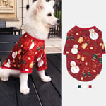 1pcs Dog Classic T-shirt Christmas Series Printed Clothes Pe Gingerbread Man M