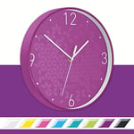 Leitz WOW Horloge Murale Quartz, Idéale pour le Bureau, la Cuisine, le Salon et la Salle de Bains, 29 cm - Violette