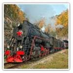 2 x Square Stickers 10 cm - Steam Train Railway Cool Fun Cool Gift #2177