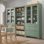 IKEA IKEA HEMNES förvaringskombination+dörrar/lådor, grågrön/ljusbrunlaserad, 270x197 cm, cm 270x197 cm