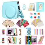 Homesuit 14-in-1 Accessories Kit For Fujifilm Instax Mini 9/8/8+ Include Case/Album/Selfie Lens/Filters/Film Frames/Wall Hanging Frame/Border Stickers/Corner Stickers/Film Calender(Sky Blue)