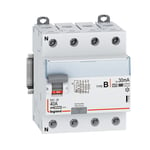 Fejlstrømsafbryder DX3 RCCB HPFI 40A 30mA, 4P, 4M, 10kA, type B