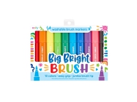 OOLY Big Bright Brush, 10 styck, Svart, Blå, Grön, Ljusblå, Ljusgrön, Orange, Röd, Rosa, Violett, Gul, 3 År, Penspets, Rund, Fönsterlåda