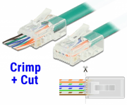 RJ45 crimp+cut Modularstik - Solid/blød Cat 5e UTP - 20 stk.