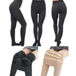 Fodrade Vinter Leggings med Strumpor - Dam - Håller dig varm Beige