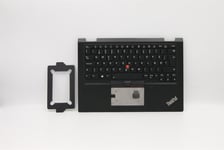 Lenovo Yoga X390 Keyboard Palmrest Top Cover Danish Black Backlit 02HL512