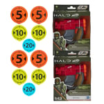 Halo Nerf Micro Shots SPNKr Launcher Dart Gun Hasbro & 5 TARGET  - 2 PACK BUNDLE