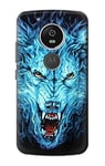 Blue Fire Grim Wolf Case Cover For Motorola Moto G6 Play, Moto G6 Forge, Moto E5