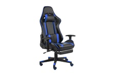 Snurrbar gamingstol med fotstöd blå PVC - Blå
