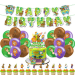 Scooby-Doo Happy Birthday Party Dekorationer Banner Ballonger Tårta Topper Set