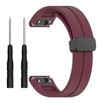Garmin Fenix 7S/6S/6S Pro etc. Klockarmband i silikon med magnetlås - Röd
