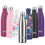 SHO Bottle - Ultimate Vacuum Insulated, Double Walled Stainless Steel Water Bottle & Drinks Bottle - 24 Hrs Cold & 12 Hot - Sports Vacuum Flask BPA Free (Stainless Steel 2.0 - Powder Coated, 1500ml)
