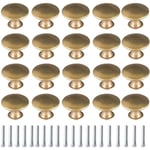 20 st Brass Dörrknoppar Vintage Mässingshandtag Skåpsknoppar Lådknoppar h