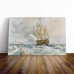 Big Box Art Canvas Print Wall Art Joseph Mallord William Turner Watercolour (2)|Mounted & Stretched Box Frame Picture|Home Decor for Kitchen, Living Room, Bedroom, Hallway, Multi-Colour, 24x16 Inch