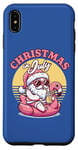 iPhone XS Max Christmas in July - Santa Flamingo Floatie - Summer Xmas Case