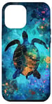 Coque pour iPhone 15 Plus Tortue artistique Silhouette Tortue de mer Vie marine