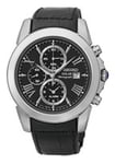 Seiko Klockarmband V172-0AN0 / SSC193P2 Läder Svart 21mm