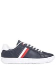 Tommy Hilfiger Essential Leather Cupsole Trainers - Navy, Navy, Size 41, Men