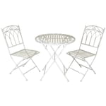 Wrought Iron Bistro Set - Antique White