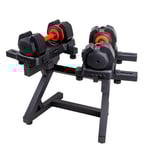 Justerbara hantlar med ställ Durabell, 2 x 6.5 - 24.5 kg, inSPORTline