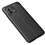 Xiaomi Mi 11 Case, Cruzerlite Carbon Fiber Texture Design Cover Anti-Scratch Shock Absorption Case for Xiaomi Mi 11 (Leather Black)