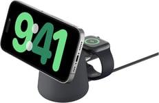 Belkin 2-in-1 Qi 15W MagSafe Wireless Charging Pad - Black Charcoal