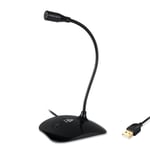 KLIM Talk - Microphone USB à Pied pour PC et Mac - Compatible avec tout Ordinateur - Micro de Bureau Professionnel - Haute Qualité Audio - Nouvelle Version - Noir