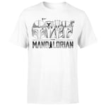 Star Wars The Mandalorian Helmets Line Art - Light Base Men's T-Shirt - White - XXL