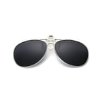 Clip-on Aviator solglasögon med UV400 skydd och svart glasfärg