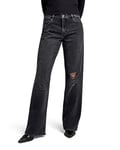 G-STAR RAW Women's Judee Loose Jeans, Black (worn in black smoke ripped D22889-D291-G131), 28W / 30L