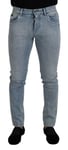 DOLCE & GABBANA Jeans Light Blue Cotton Slim Fit Denim IT46/W32/S 900usd