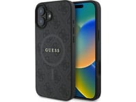 Guess Pu Leather 4G Colored Ring Magsafe Apple Iphone 16 Dėklas Telefonui Juodos Spalvos