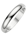 Love GOLD 18 Carat White Gold D Shaped Wedding Band 3mm, Size L, Women