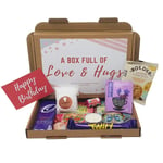 Personalised Pamper Treat Box Letterbox Gift Box Hug in a Box Drink Hamper - You got this, Anxiety Worry Take a break - Lockdown - Birthday, Thinking of You, Missing you (Polka Dots - Happy Birthday)
