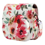 Camera Case for Fujifilm Instax Mini 11 Instant Camera, Annle PU Leather Protective Case with Removable Strap - Flower 2