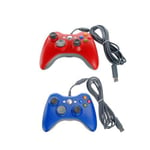 Generic Filaire USB Xbox 360 Manette de Jeu Lot DE 2 Rouge Bleu Contrôleur de Jeu compatible avec Xbox 360 / XBOX 360 slim / PC Windows 7 10