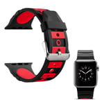 Apple Watch Series 4 40mm dual-color silicone watch strap - Black / Red
