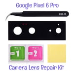 Google Pixel 6 Back Camera Lens Glass Repair Kit + Tweezers and Clean Wipes