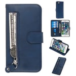 iPhone SE 3 5G (2022) / 2020 8/7 - Läderfodral plånboksfodral med ytterficka Blå