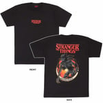 Stranger Things - Demogorgon Upside Down Unisex Black T-Shirt Ex Ex  - K777z