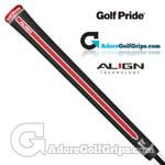 Golf Pride Tour Velvet ALIGN - MIDSIZE - Grips - Black / Red / White x 9