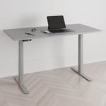 Höj och sänkbart skrivbord, 2 motorer, digital, grått stativ, grå bordsskiva 160x80 cm