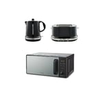 Tower Housewares Digital Black Microwave 20L,BELLE 1.5L 3kW Jug Kettle & 2 Slice Toaster