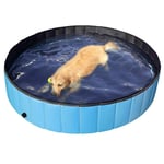H.aetn Quick Set Foldable Pets Bathtub,Outdoor Swiming Pad Swimming Pool,Paddling Pools For Kids Adults,Dog Above Ground Pool Blow Up Pool Blue 160x30cm